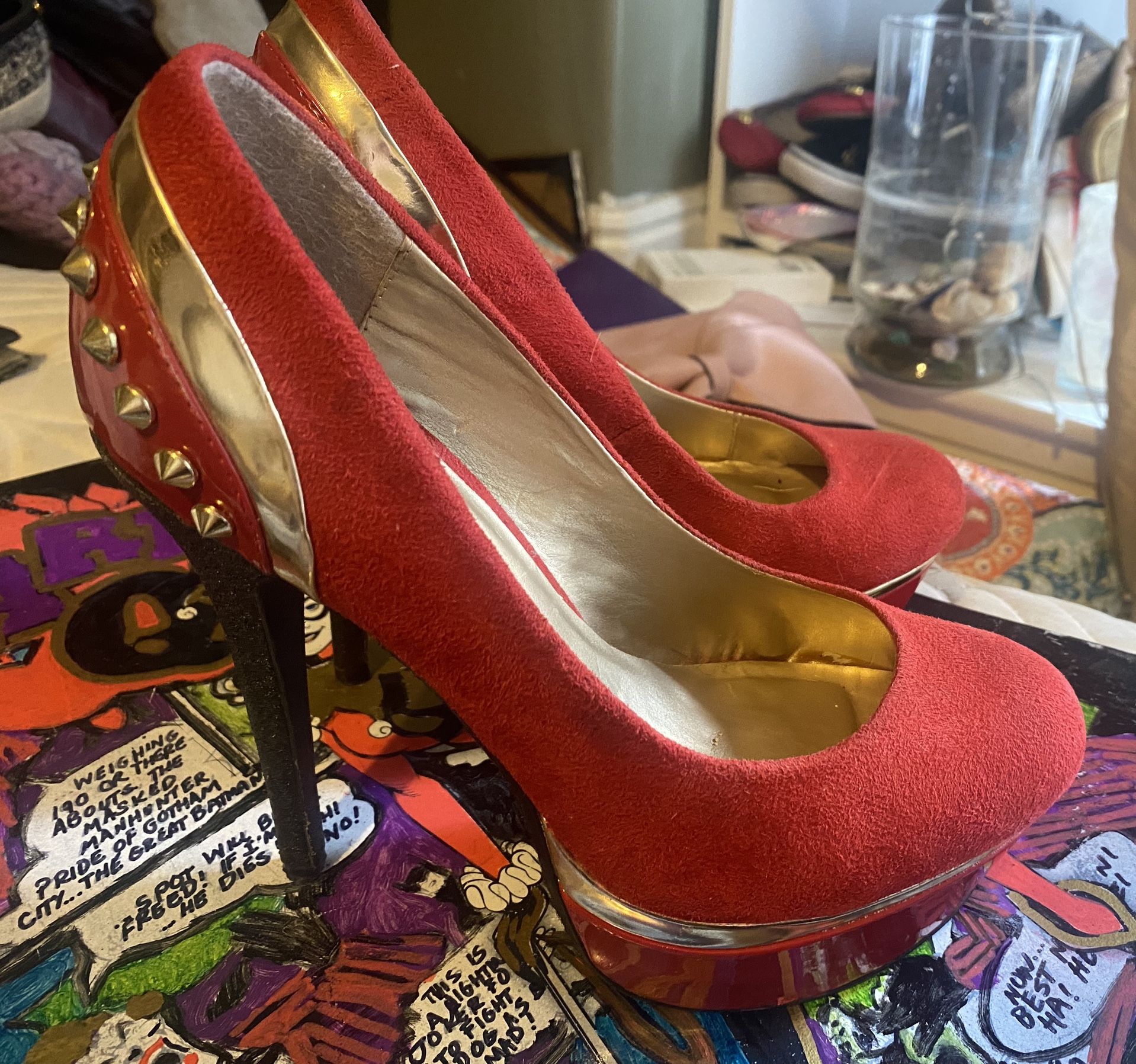 Paprika Platform Stiletto Heels Size: 8