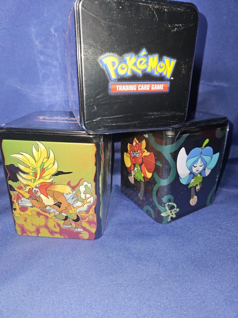 Pokemon TCG: Stacking Tin 2025 - 3 Pks, Stickers - SEALED, 3 TINS!