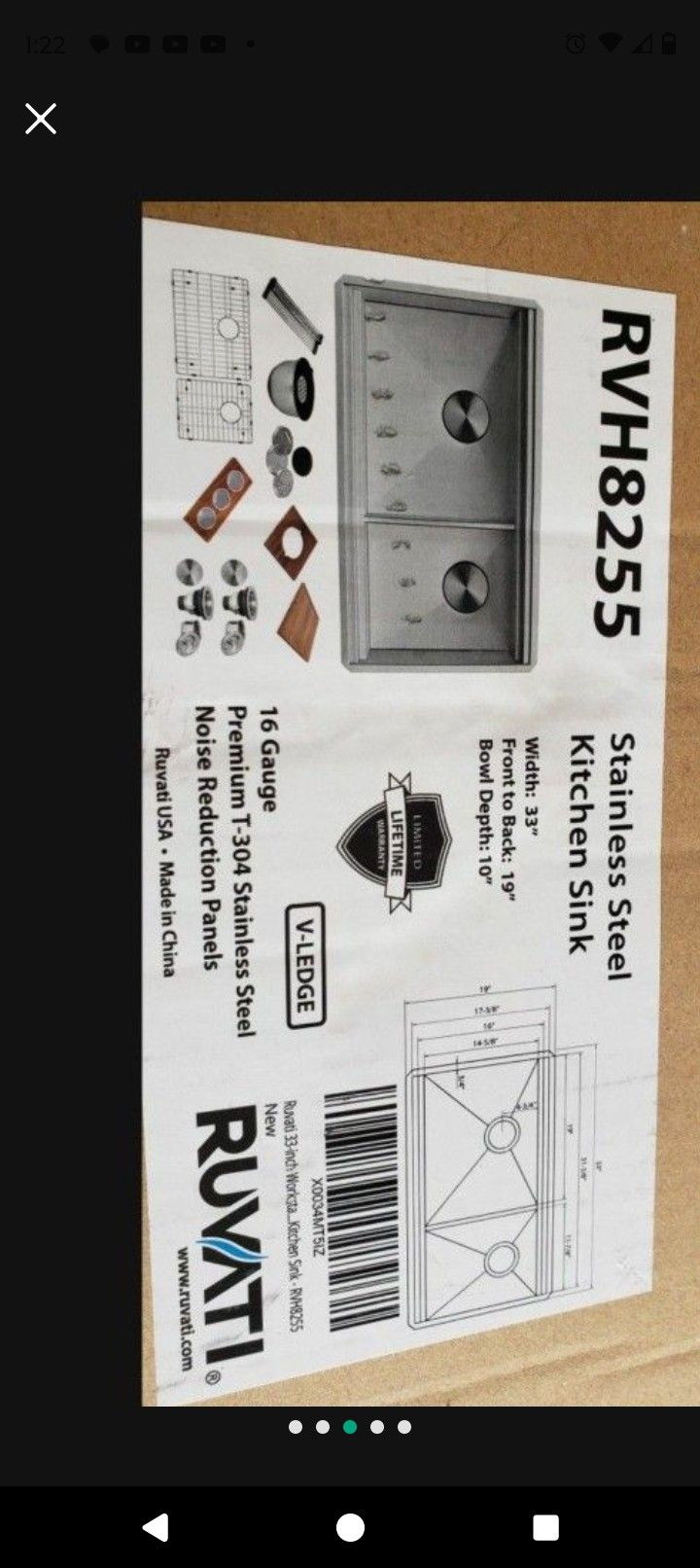 Kitchen Sink Stainless Steel Available Now Open Box $490 Available Now