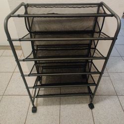 Metal Mesh Storage Rack w/ Wheels