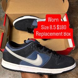 Size 8.5 “Black New Slate” Nike SB Dunk Low 