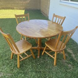 Dining Table + Chairs (Round + Collapsible Sides) 