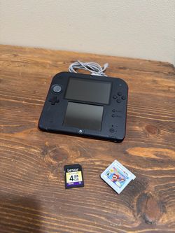 Nintendo 2DS Black & Red Console w/ Charger Mario Party Island Tour SD Card