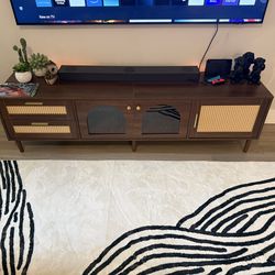 Rattan TV Stand for 75 Inch