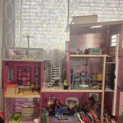 Kids Play Barbie Doll House Everything Included
