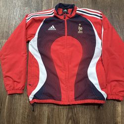 ADIDAS Team FRANCE Football Jacket FFF Red Vintage Jacket Training 186 Small