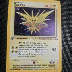 Zapdos Holo First 1st Edition Fossil Pokemon Card 