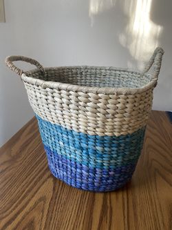 Blue Wicker Basket