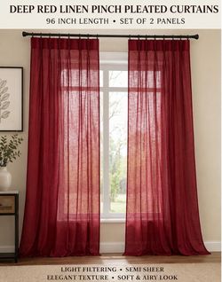 Deep Red Light Filtering Linen 96 in