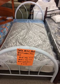 Twin beds and mattress $259