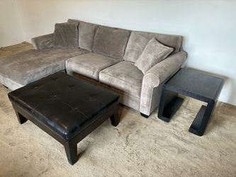 8 foot sectional couch with ottoman and end table