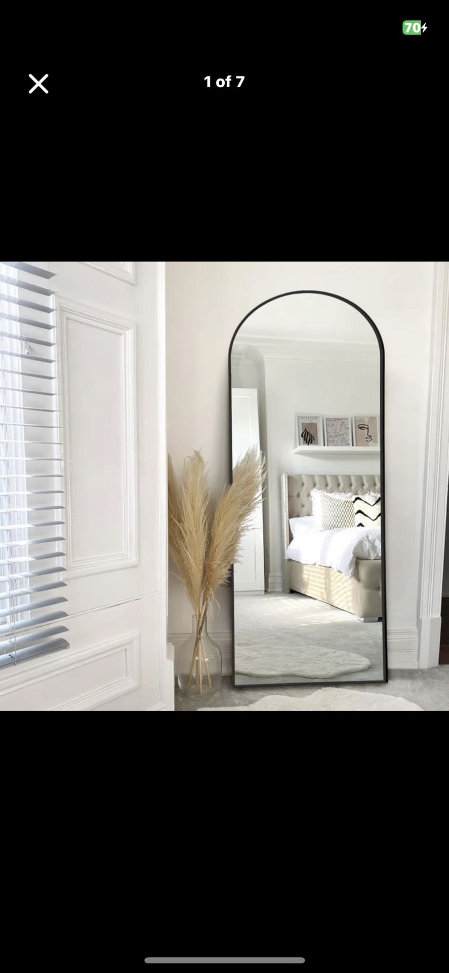 NeuType 65"x22" Large Arched Full Length Floor Mirror with Stand.