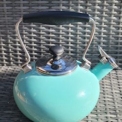 Chantal Teal Enamel on Steel Whistling Tea Kettle