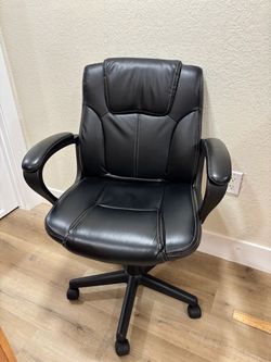 Black Faux Leather Office Chair