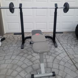 squat Bench Press Rack n weights