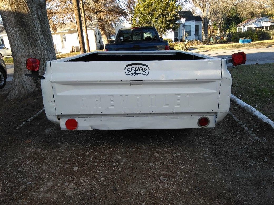 Old Chevy truck bed trailer