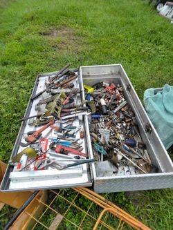 Metal Toolbox with Large Mixed Tool Lot