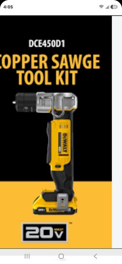 Shop DEWALT
20V MAX Lithium-Ion Copper Swage Tool with 2 Ah Battery, Charger and Kitbox STORE PRICE $599