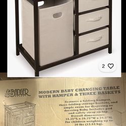 New!!!! Modern Cherry Wood Changing Table with Foam Pad & Ample Storage - Espresso/Ecru located Off lake mead & Simmons area asking $75