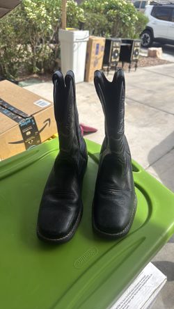 Black leather boots