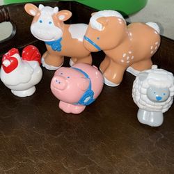 Vintage Hard Plastic Farm Animal Toys