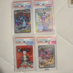 Pokemon PSA slabs Pokemon cards One Piece PSA 10 slabs below market