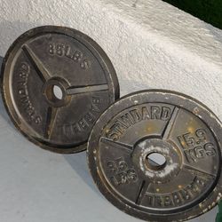 Standard Barbell 35 lb Olympic Weight Plates (Pair) – 70 lbs Total