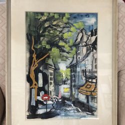 Vintage Mid Century Original Water Color Signed Freidman