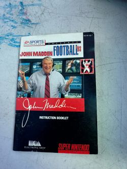 John Madden Football 93 SNES Booklet