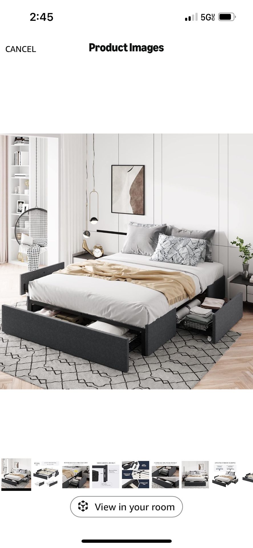 Bed Frame, Nightstand And Mattress