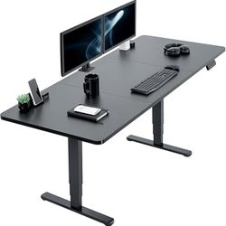 VIVO Electric 71" x 30" Black Executive Desk