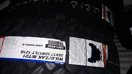 35x12.50r17 falken mt 4 new tires$1000