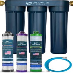 Stream RV Water Filter - Oasis Water Technologies Boat RV Filtration System - 3-Stage Camper Filtration for Iron, Heavy Metals, Sediment – Easy-to-Ins