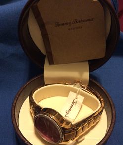 Gold and pink Tommy Bahama watch