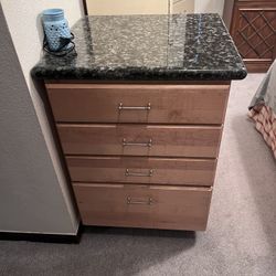 Free - Maple Bathroom Granite Top 4-Drawer Cabinet