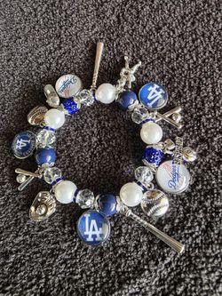 DODGERS CHARM BRACELET ELASTIC BAND ONE SIZE FITS ALL 