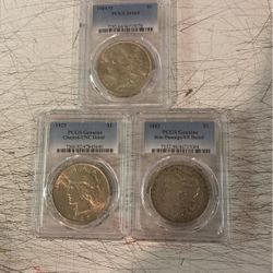 Tres. Monedas De Un Dólar Para Colección.