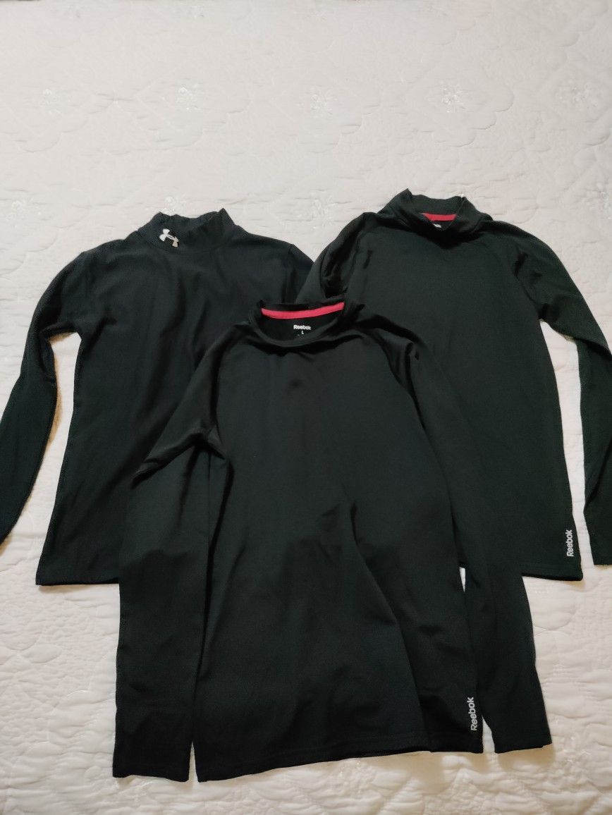 3 Underarmour & Reebok Cold Gear Fitted Mocks -kids