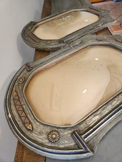 Antique Convex Bubble Glass Frame. Set of 2
