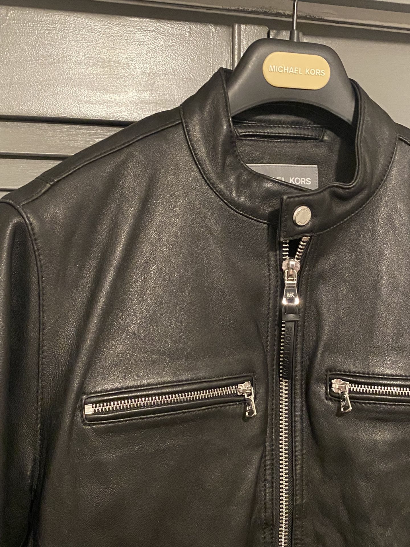 Michael Kors Leather Motorcycle Jacket