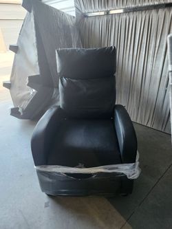 8 Black faux  leather theater manual recliner chairs