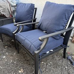 Patio Chairs Set (2) – Cushioned – Excellent Condition