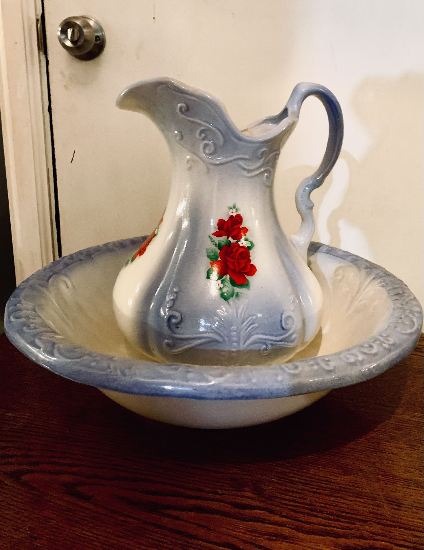 Antique Pitcher And Bowl