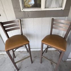 Leather seated tall chairs