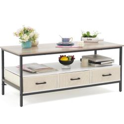 Coffee Table w/ Fabric Drawers - IKY032