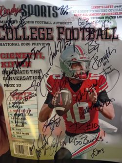 2025 ohio State Buckeyes team signed autograph magazine smith sayin Ryan day