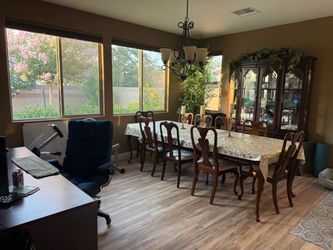 Traditional Dining Room Set – Table, 8 Chairs & China Cabinet