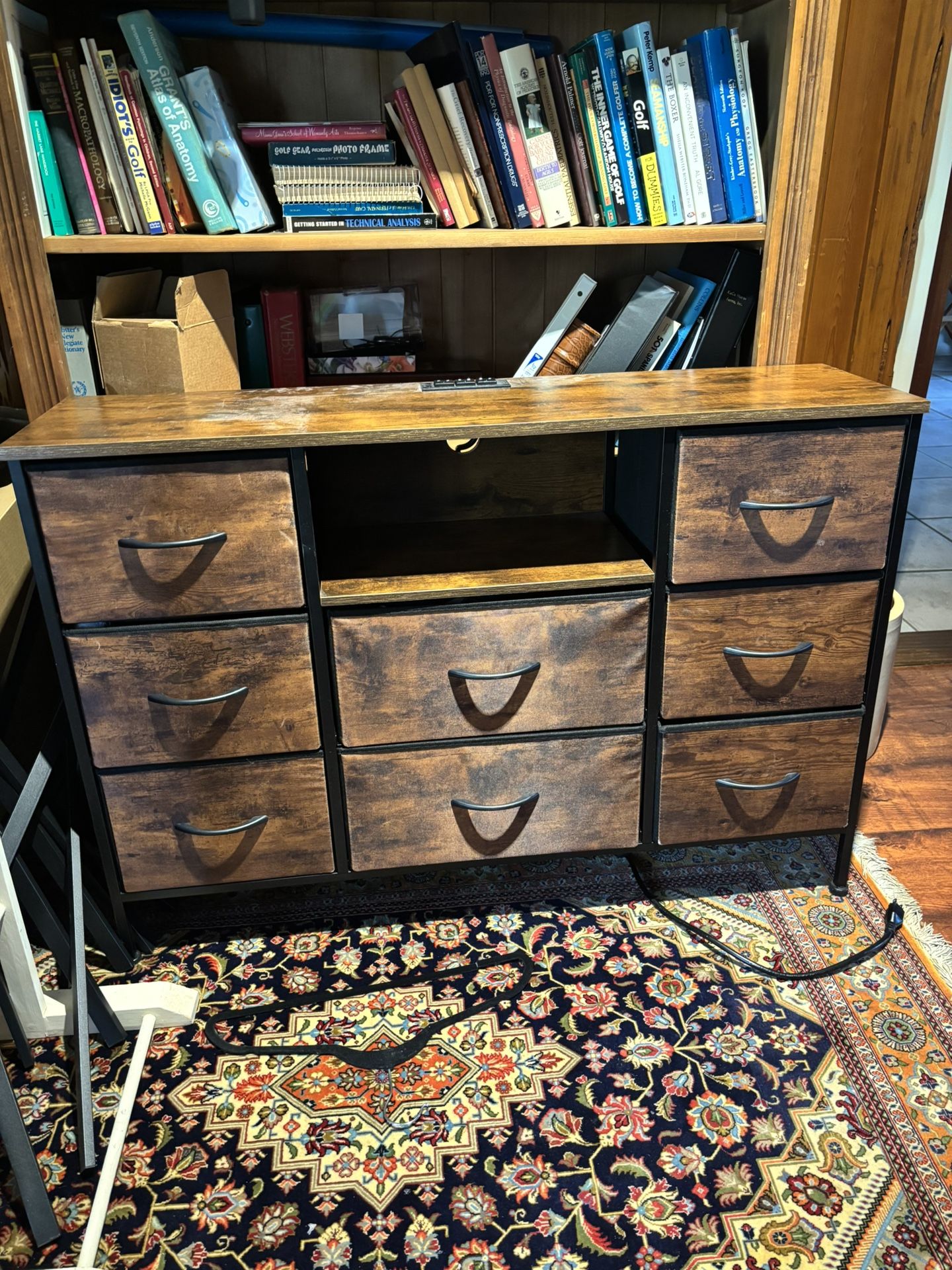 Dresser for Bedroom with Charging Station, 8 Drawers Dressers & 55 inch TV Stand for Bedroom, Fabric