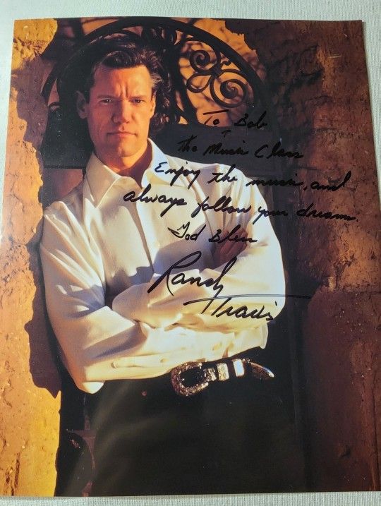 RANDY TRAVIS AUTOGRAPHED INSCRIBED PHOTOGRAPH W/COA