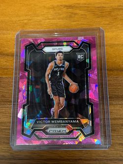 2023-24 PANINI PRIZM VICTOR WEMBANYAMA  #136 PINK CRACKED ICE SP ROOKIE 🔥🏀 RC